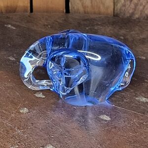 Blue Glass Elephant Figurine